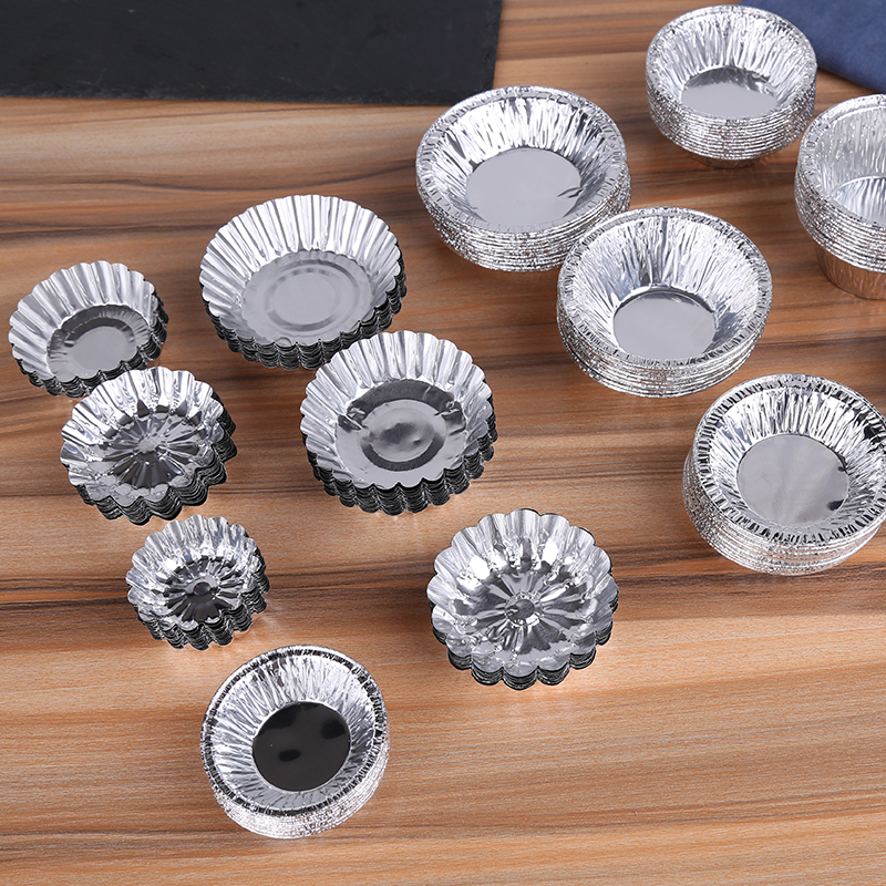 一次性蛋挞锡纸托锡托葡式蛋挞底托钵仔糕模具烘焙不粘家用铝箔盏