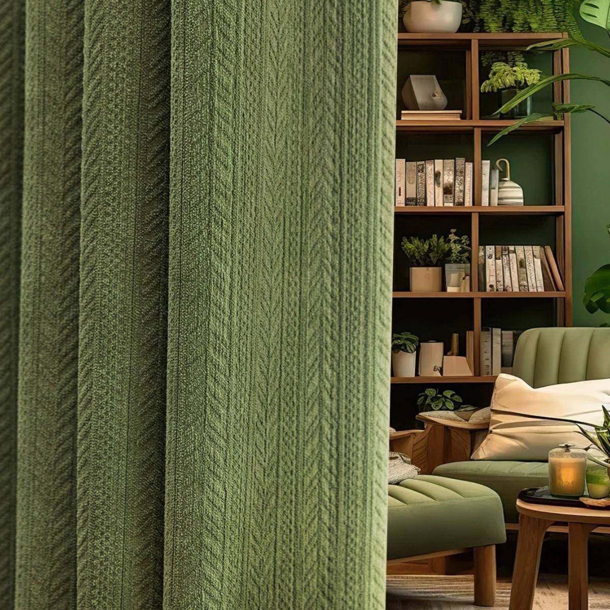 1PC新款麦穗雪尼尔窗帘客厅卧室装饰窗帘个性装饰穿杆窗纱窗帘