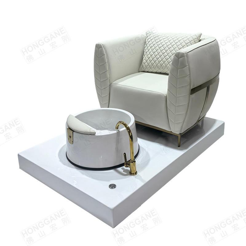 网红美甲沙发沐足椅足疗足浴沙发美脚 玻璃钢底座亚克力沐足盆
