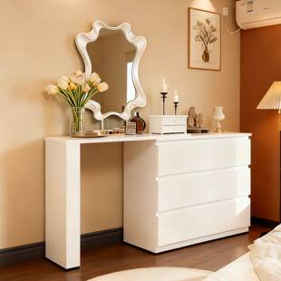 新款钢制梳妆台卧室斗柜梳妆台一体小户型书桌床尾柜化妆台化妆桌