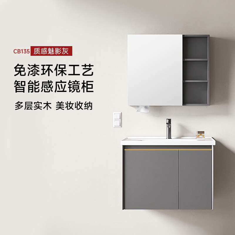 帝王洁具浴室柜组合陶瓷一体盆智能镜洗脸盆柜卫生间洗漱台洗手盆