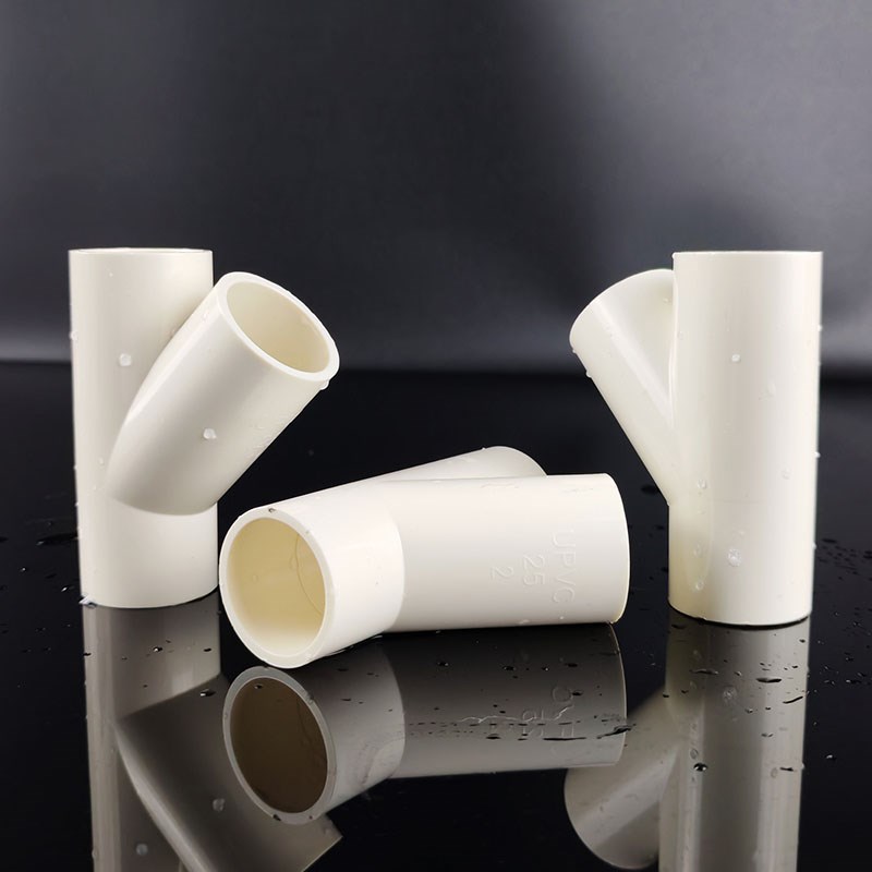 PVC斜三通Y型5度三通接头给水管件20  32   3 75 90 110