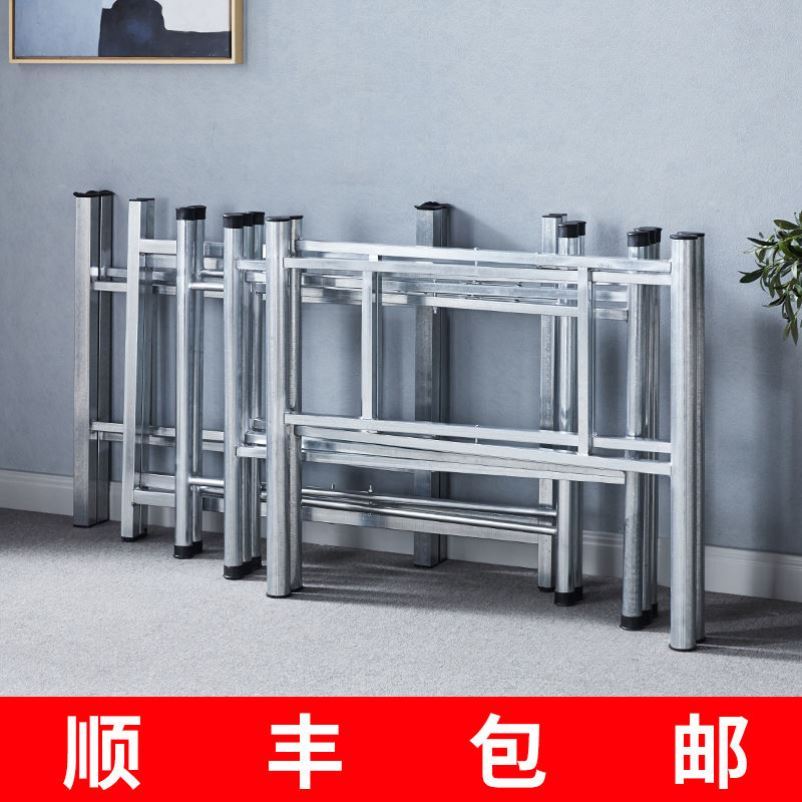 简易大圆桌架可折叠铁艺桌腿支架桌子脚餐桌折叠桌腿支脚架饭桌脚