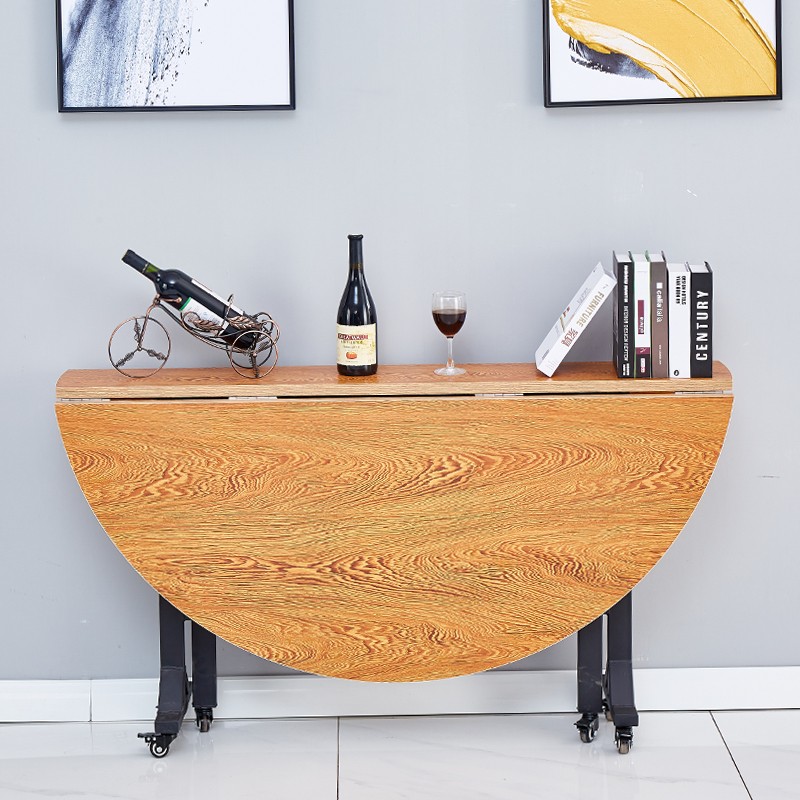 小户型折叠餐桌简约家用饭桌简易移动酒店方桌圆形桌面饭店大圆桌