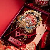 舞绣缘团扇重工高级新娘结婚中式 秀禾扇子送朋友出嫁喜扇手工diy