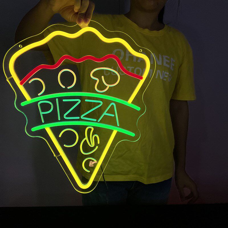 Led霓虹灯披萨店PIZZA装饰灯小吃氛围造型灯创意布置广告发光灯牌