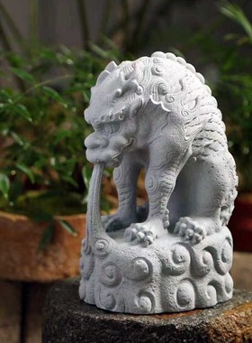 镇水兽中式花园庭院摆件茶宠室内鱼缸装饰盆景公园仿真石雕工艺品