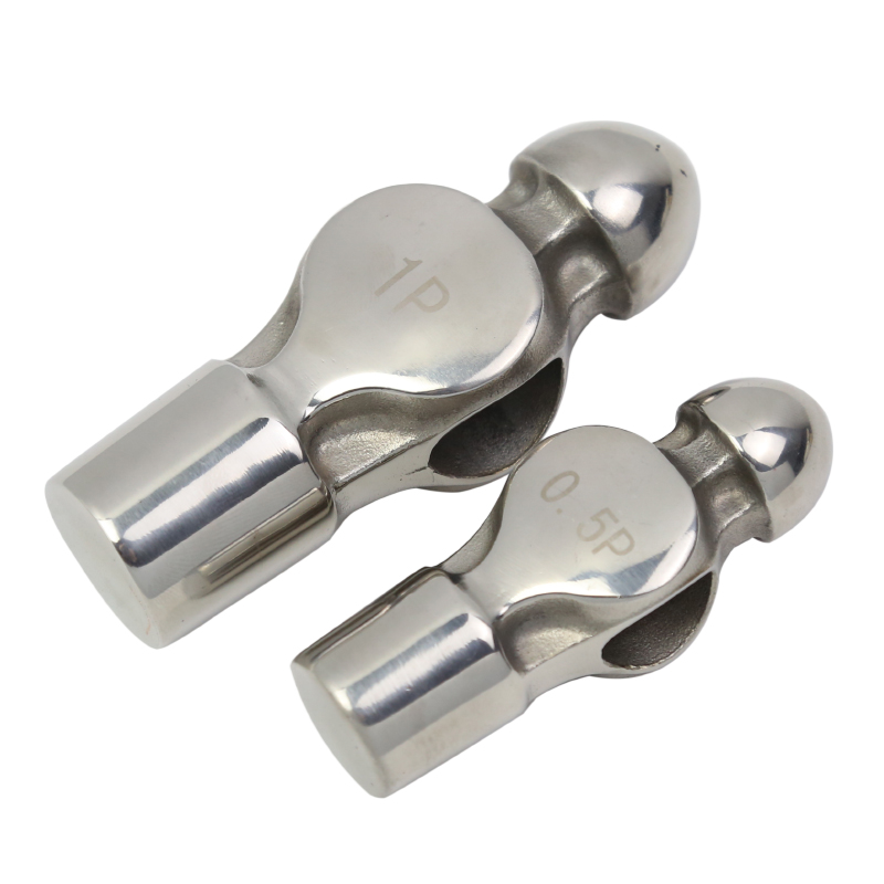 防磁30不锈钢塑胶柄镜面圆头锤木柄白钢奶头锤不生锈0.5-1P手锤