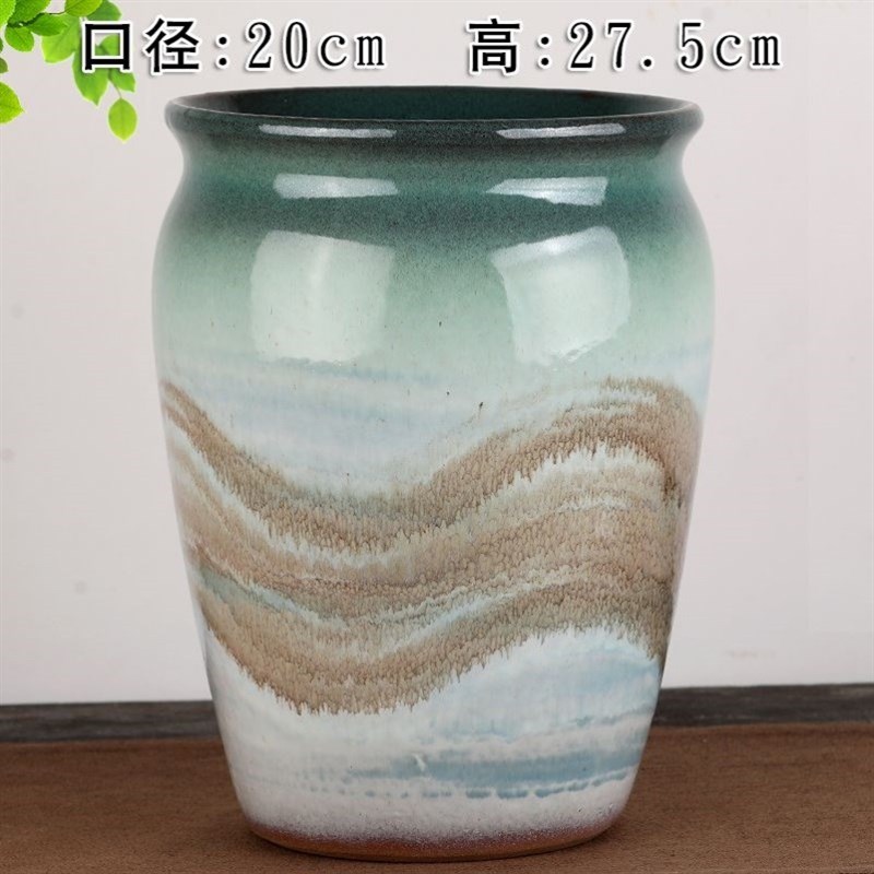 花瓶陶瓷种花盆大号玉树龙血树花盆高身金钱树专用花盆陶瓷陶罐盆