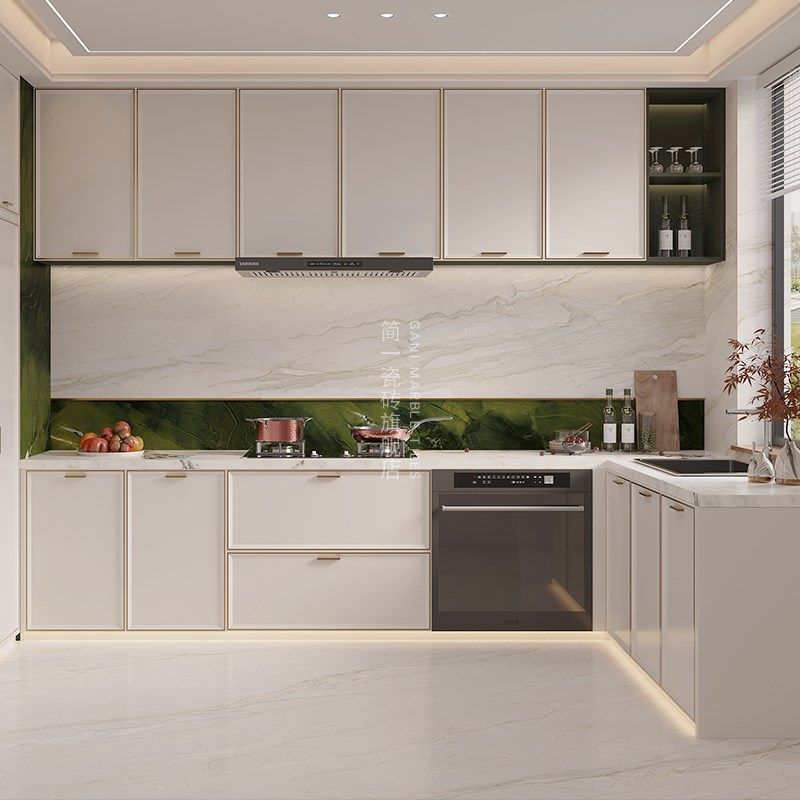 简一瓷砖电视背景墙202新款大理石暖色客厅防滑地板砖 春序