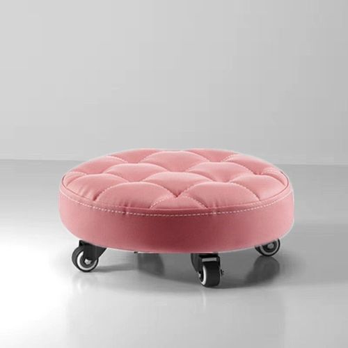 家用带轮擦地小椅子滑轮矮凳美甲美缝凳旋转修脚圆凳宝宝学步凳