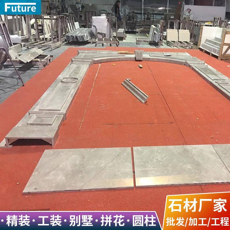 大理石线条圆柱 别墅酒店装修工程石材成品 罗马柱门窗套厂家直销