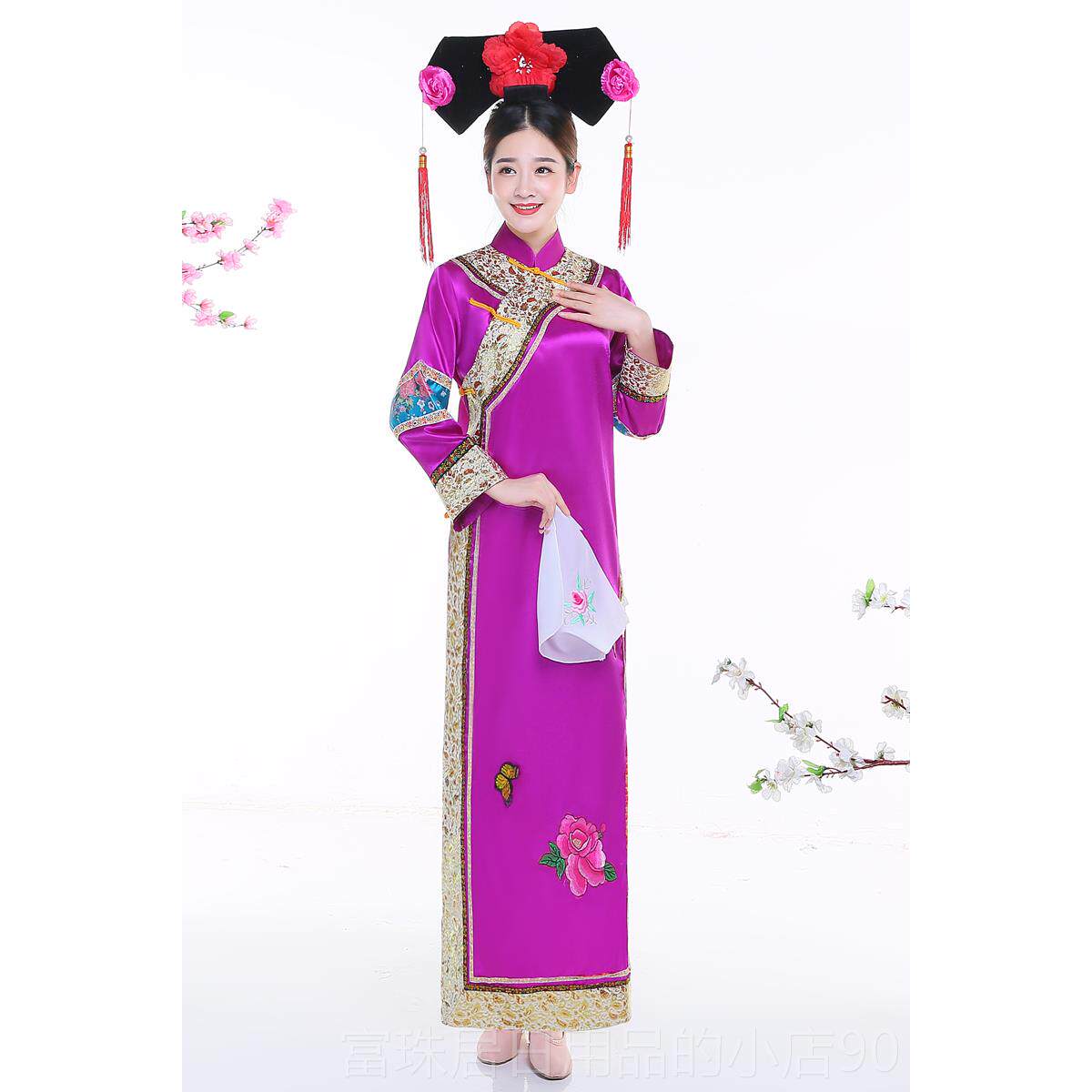 高档清朝满族旗古装女还珠格格服装成人宫甄码嬛传袍大女宫廷演出