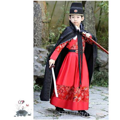 高档儿袍童古装代卫队锦衣卫飞服饰男明孩宇汉代四大名武士表演服