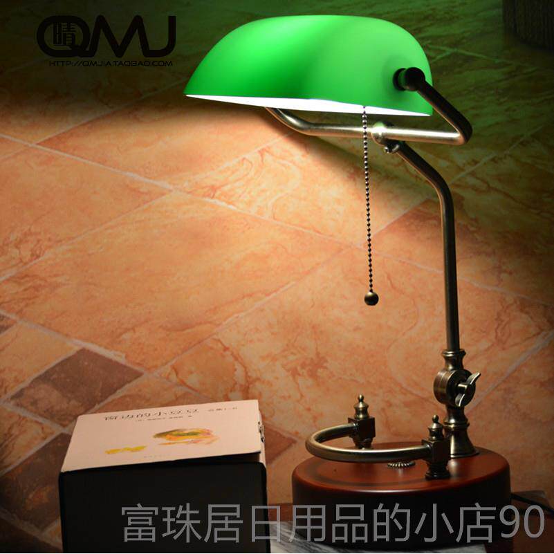 高档欧式覆古国绿色民蒋介石银行台写字工作可调高低实木灯灯台包