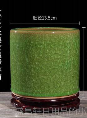 高档景德镇陶瓷筒公桌面书礼桌摆件笔刷收纳高笔端教师品大办容量