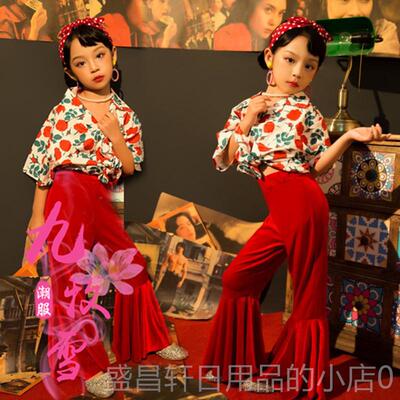 高档潮童舞台走比秀儿童港风演出服模T台赛复8090古特年代好猫步