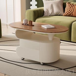 高档现边代简轻奢岩约板茶几几家用客厅高级感茶可移动推车几沙发