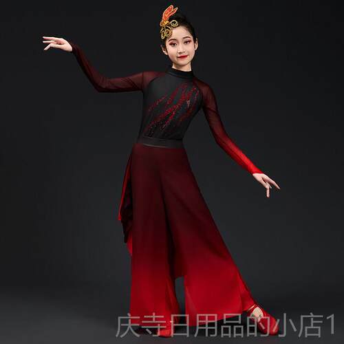 高档儿象王童行舞蹈服装出中国风歌古典舞艺考扇子舞套装女童秧服
