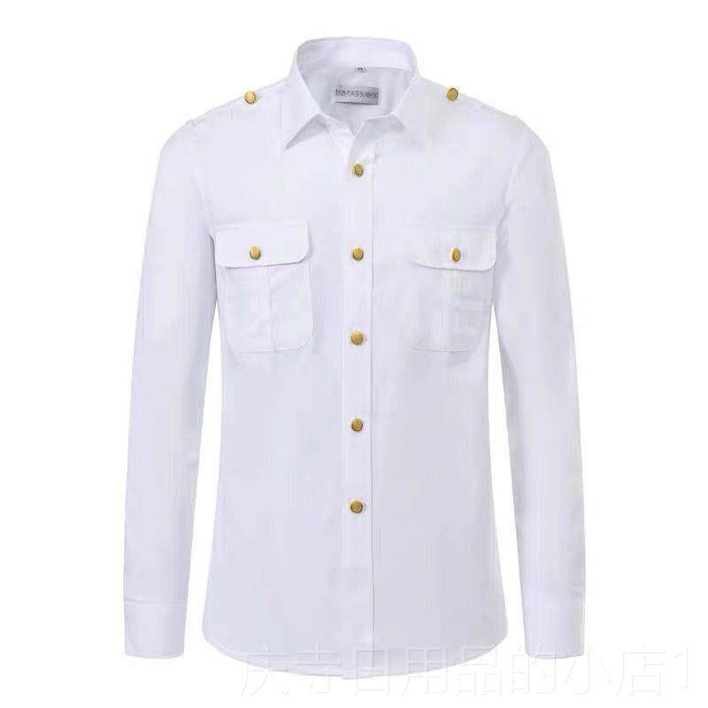 高档新铁制服衬衫路蓝色高铁工作服男长短袖路服装外穿半袖衬衣款