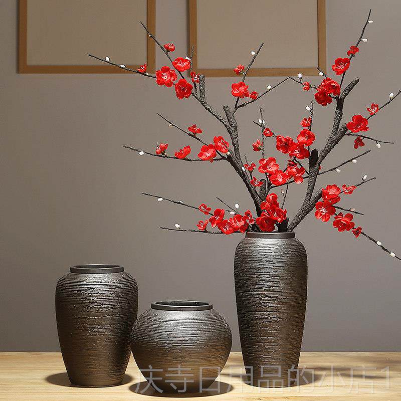 高档德现镇陶景瓷瓶代简约欧式客厅餐桌创意花干花插花装饰品摆件