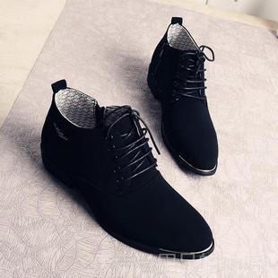 高档男士高邦皮鞋男皮靴男鞋商英伦帮务休高闲尖头发型师鞋子韩版