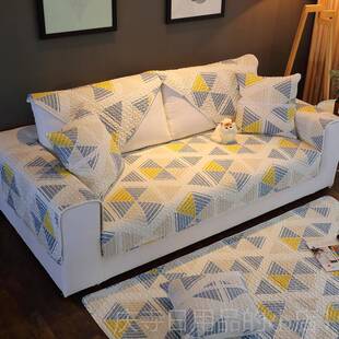 高档北欧皮沙发垫艺全布四简季通用防滑坐垫子约现代万能棉套罩靠