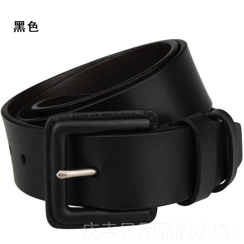 高档防无过金属皮扣敏牛皮针皮 带 扣男士真皮腰带加长大码胖子宽