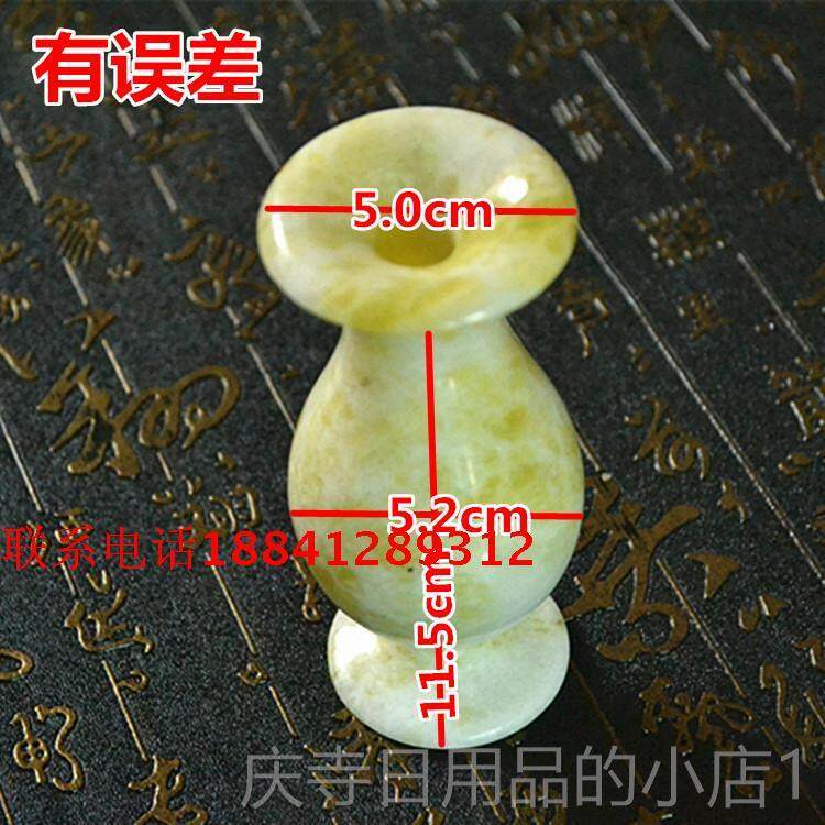 高档玉石花瓶岫玉阿富汗玉摆件米黄特大筒笔竹摆件玉花瓶节玉桶多