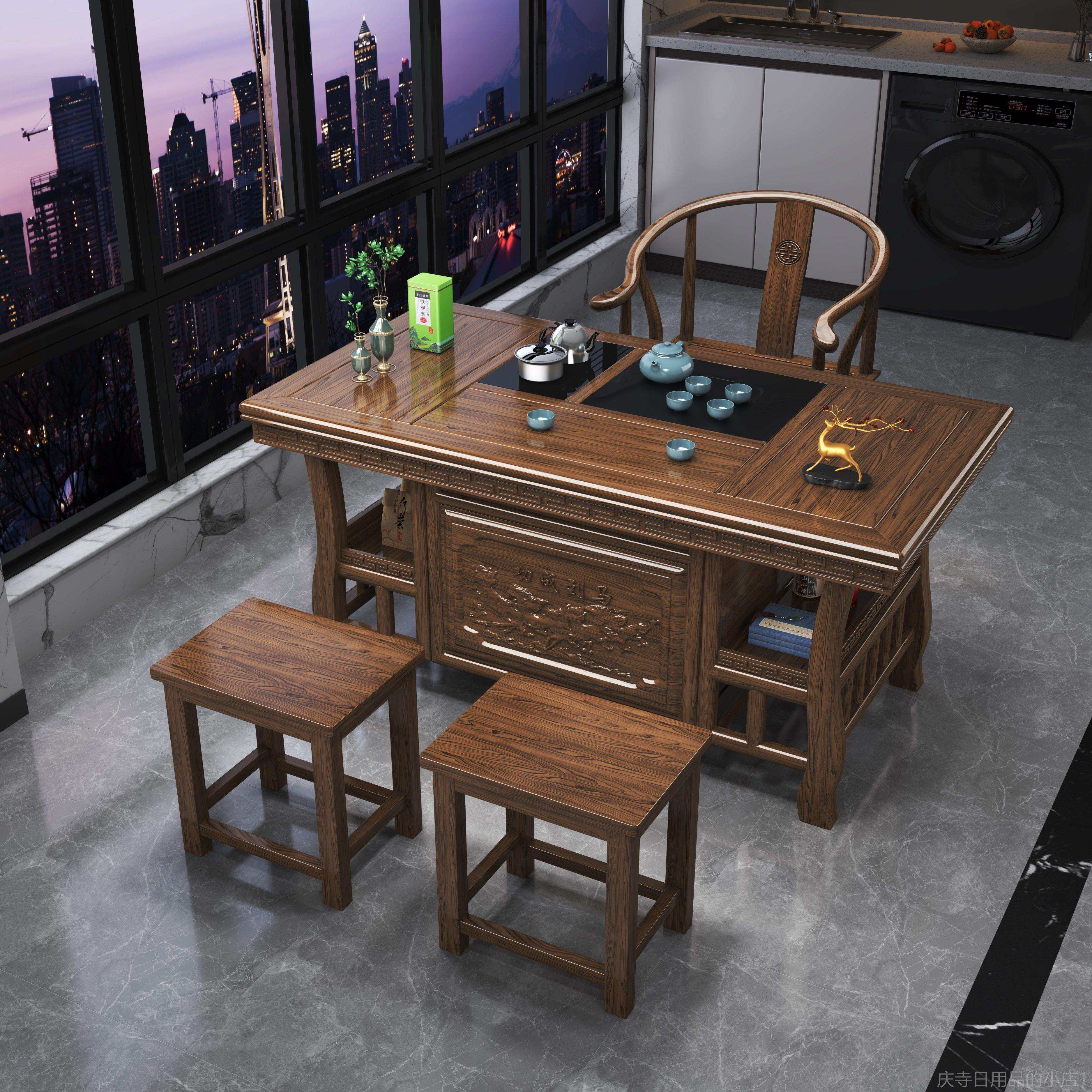 高档阳台小茶桌新中式休椅闲茶桌合小型茶台家用茶组几实木茶车茶,住宅家具,茶几,淘宝优惠券,粉丝福利购,淘宝优惠卷