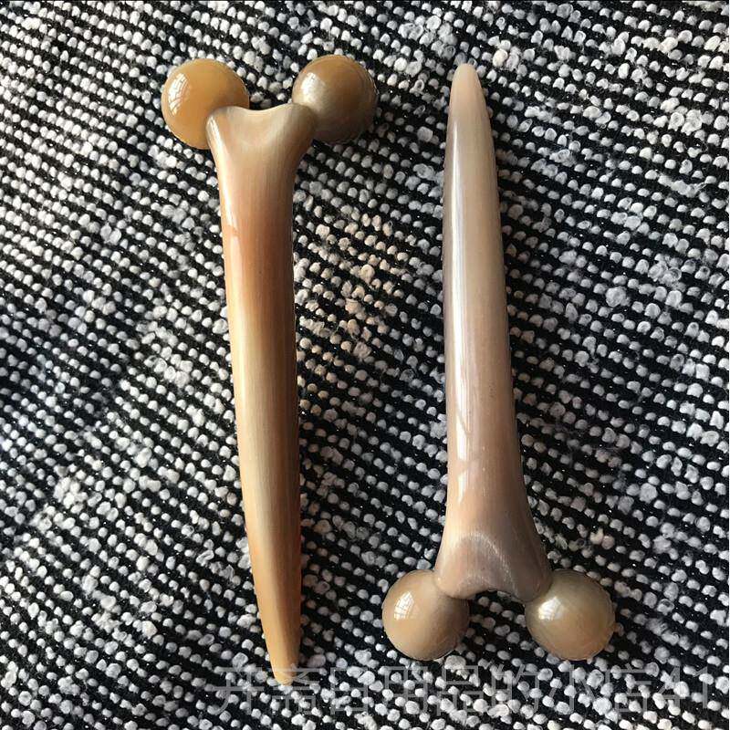 正品便携天然正珠品白水牛角眼部按摩肩棒，滚颈脸部鼻子按摩器，