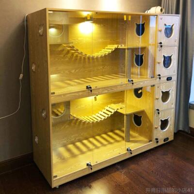 正品猫别墅实家用猫柜育笼无毛猫窝定制恒猫木温加繁热保温箱宠物