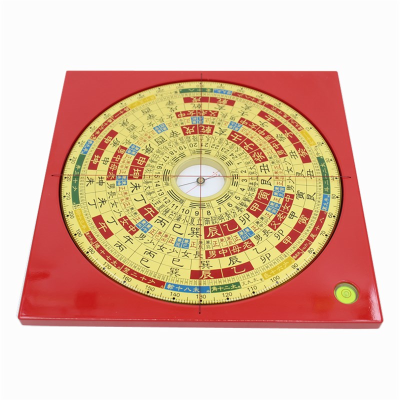 易仙7寸2周易八挂理气强磁针罗盘D胡一鸣佘逢春红色电木罗庚 摆件