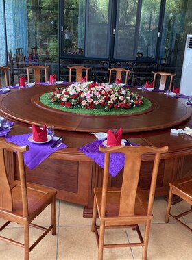 酒店餐桌花大圆桌中间装饰花圆形假花转盘摆件绢花草坪草垫仿真花