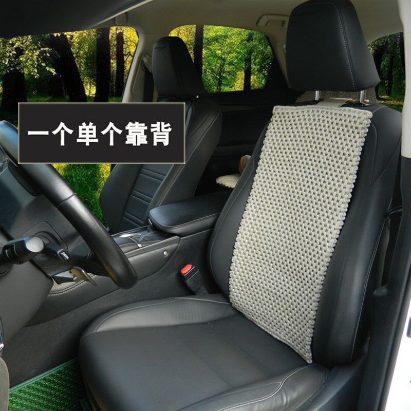 纯亚麻汽车坐垫单独靠背单个座汽车座垫夏季四季通用透气独立座椅