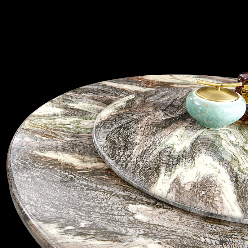 乌金木豪华餐厅家具欧式实木雕花餐台大理石桌面大象餐桌椅