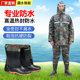 全身加厚防水防风保暖裤 下水裤 靴一体服 带雨靴防暴雨套装 雨衣雨裤