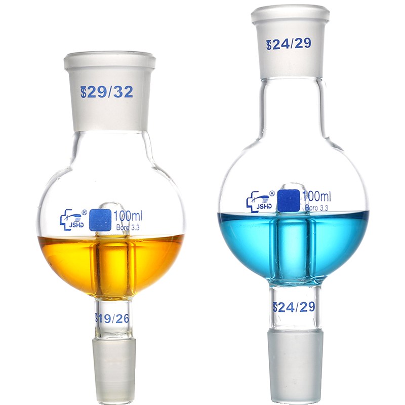 玻璃直形防溅球100/0ml旋转蒸发仪配用缓冲防爆球瓶2/29口