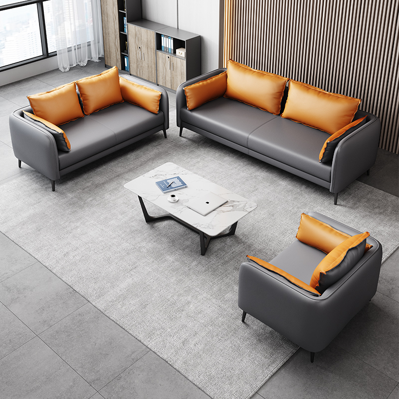 办公室沙发简约现代茶几装接待室休息区商务会客洽谈三人位