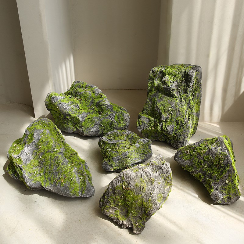 仿真青苔泡沫石头造景室内园林庭院假山布置橱窗装饰假石头道具