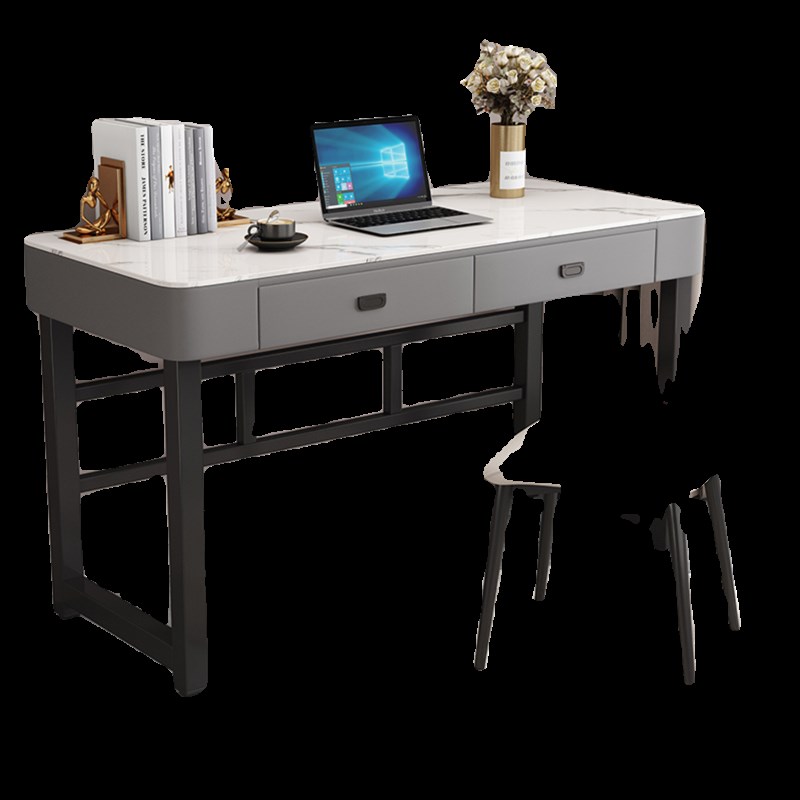 岩板书桌小户型办公桌简约工作台现代电脑桌卧室学生家用写字桌子