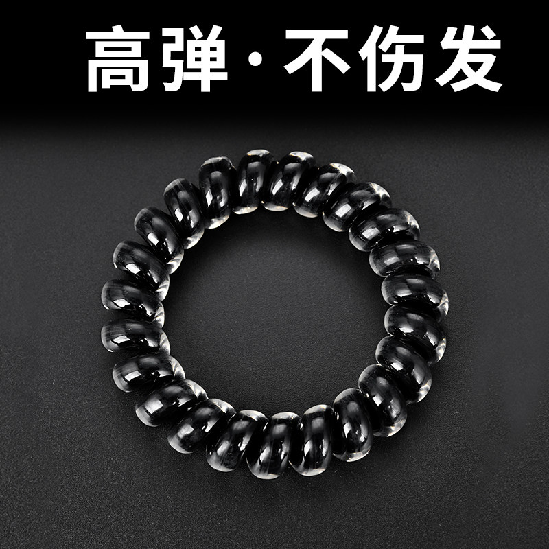 黑色电话线发圈加粗大号加厚高弹耐用不伤发无痕发量多头绳皮筋女