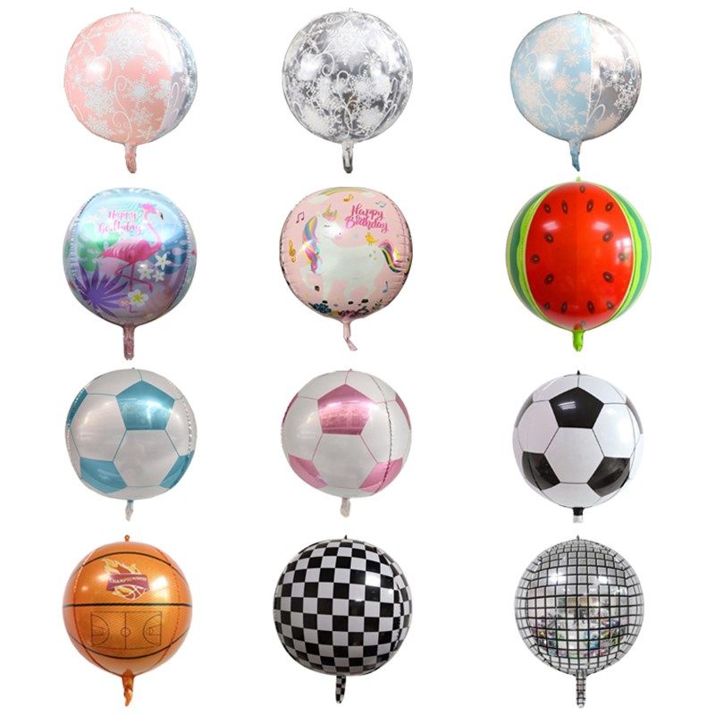 22寸印花圆形4D铝膜球22寸LOVE方形4D铝箔气球布置装饰