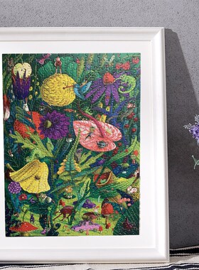 1000片拼图框实木艺术插画装饰画框300片500片进阶益智外框定制