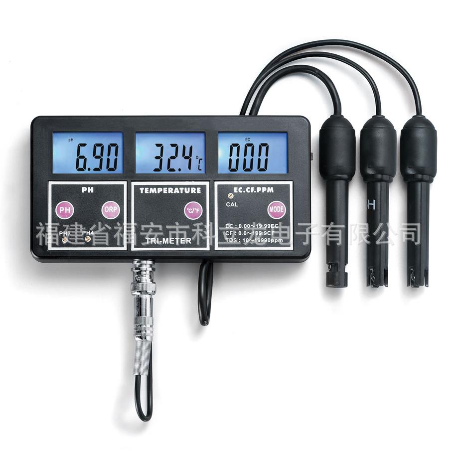 PH ORP EC TDS CF 温度多参数水质监测仪 水族酸度计无土栽培