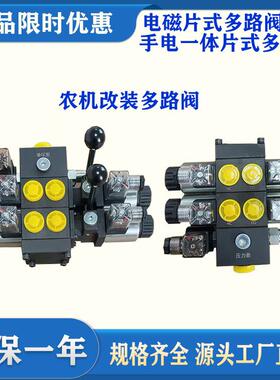 农机改装片式多路阀电动手电一体4WEMM6-1W 2W 3W D12V D24清障车