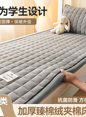 学生宿舍单人床垫上面铺的褥子薄款可水洗折叠家用卧室软垫加绒冬