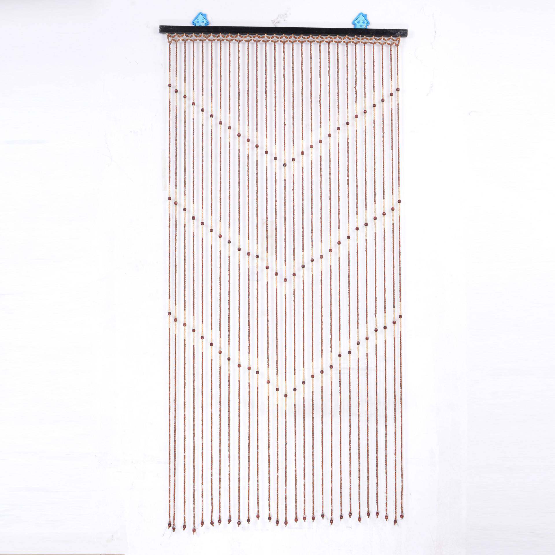 实木珠帘门帘隔断帘玄关成品客厅过道卧室卫生间装饰挂帘子免打孔