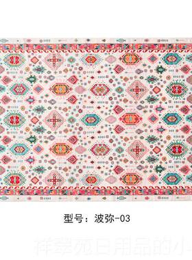 高档视式觉品覆味无无甲醛原装无忧客厅地胶毯古美卧室红色床头毯