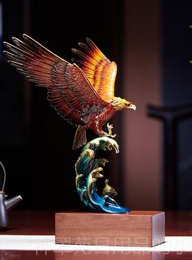 高档黄铜大展品宏图鹰摆办公室书房桌面装饰公司乔迁开雄业升职件